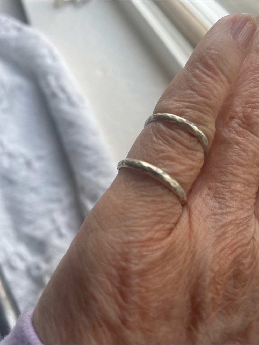 Sterling Silver Double Band Ring - Silver - Picture 3 of 4